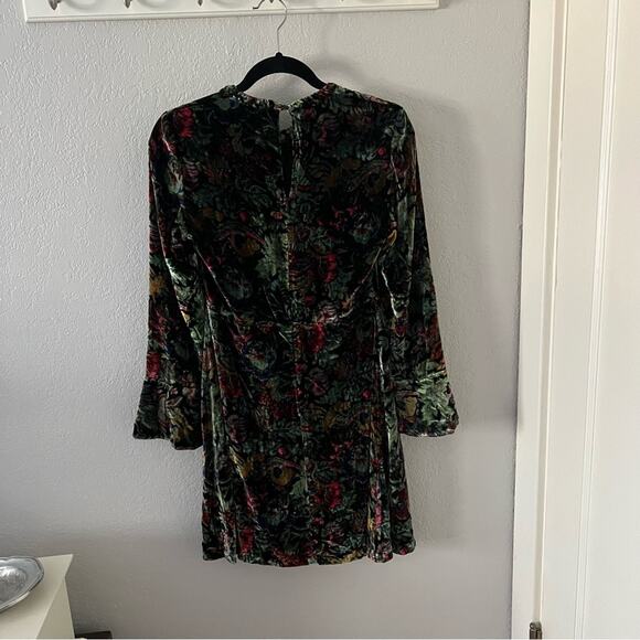 Sandro Swana Floral Velvet Long Sleeve Mini Dress - Picture 10 of 12